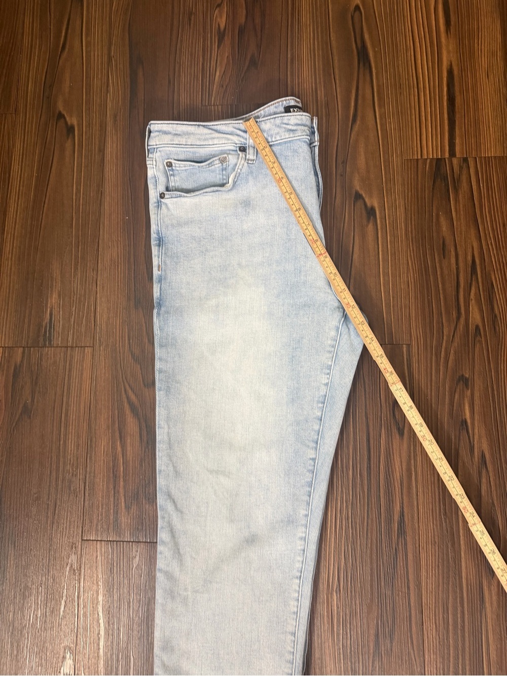 Express Men’s Slim 4-Way Hyper Stretch Light Wash Jeans Size 36x32 - Picture 5 of 11